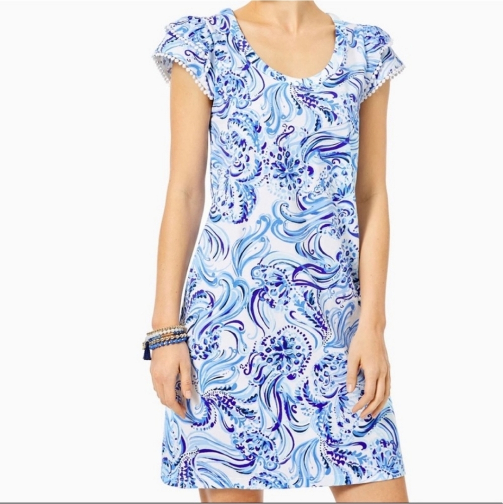 Lilly Pulitzer Bridgitte Cotton Shift Dress in Resort White Don't Be Jelly - Picture 11 of 11